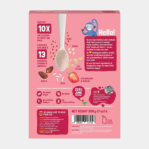 Slurrp Farm Strawberry, Ragi & Rice Cereal